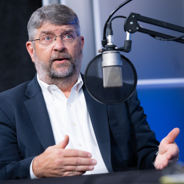 Photo of Mike Chriszt during the recording of the podcast episode. Photo by Stephen Nowland.