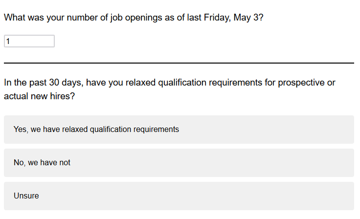 Business Inflation Expectations - May 2019 - Question: Job Openings - Affirmative