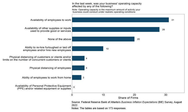 Business Inflation Expectations - August 2022 - Special Question Chart 4