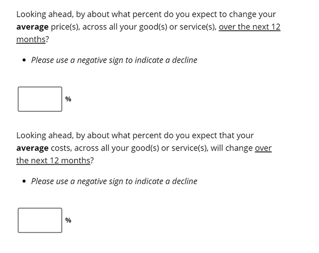 Business Inflation Expectations - December 2022 - Special Questions 4 and 5