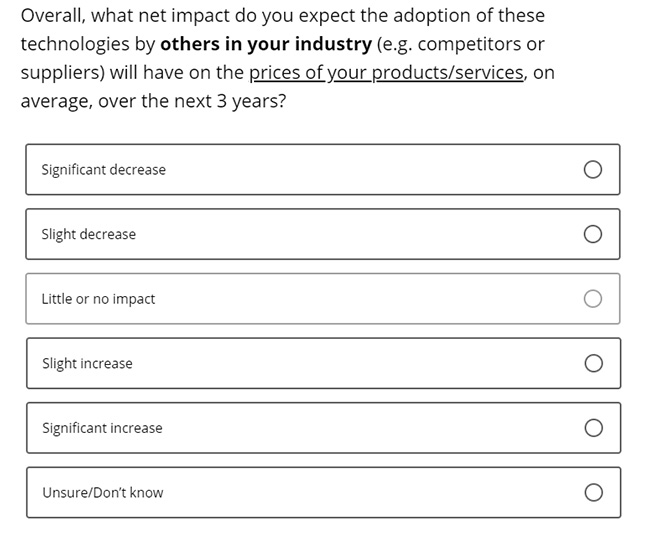 Business Inflation Expectations - September 2023 - Special Question 4