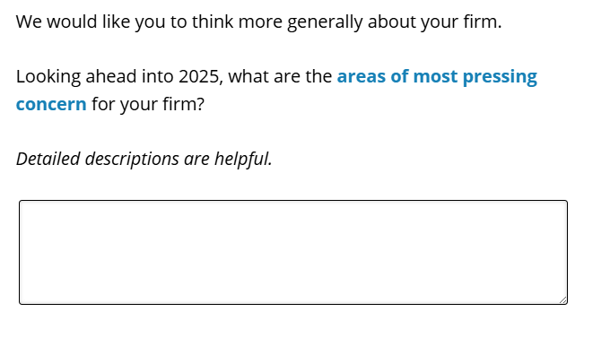 Business Inflation Expectations - January 2025 - Special Question 3