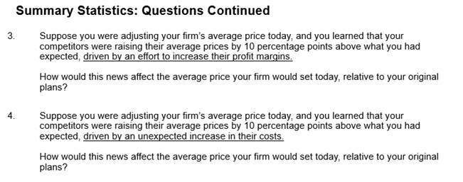 Business Inflation Expectations - September 2025 - Summary Statistics: Questions