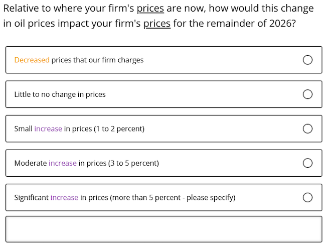 Business Inflation Expectations - April 2026 - Special Question 9
