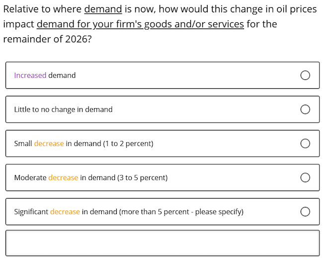 Business Inflation Expectations - April 2026 - Special Question 10