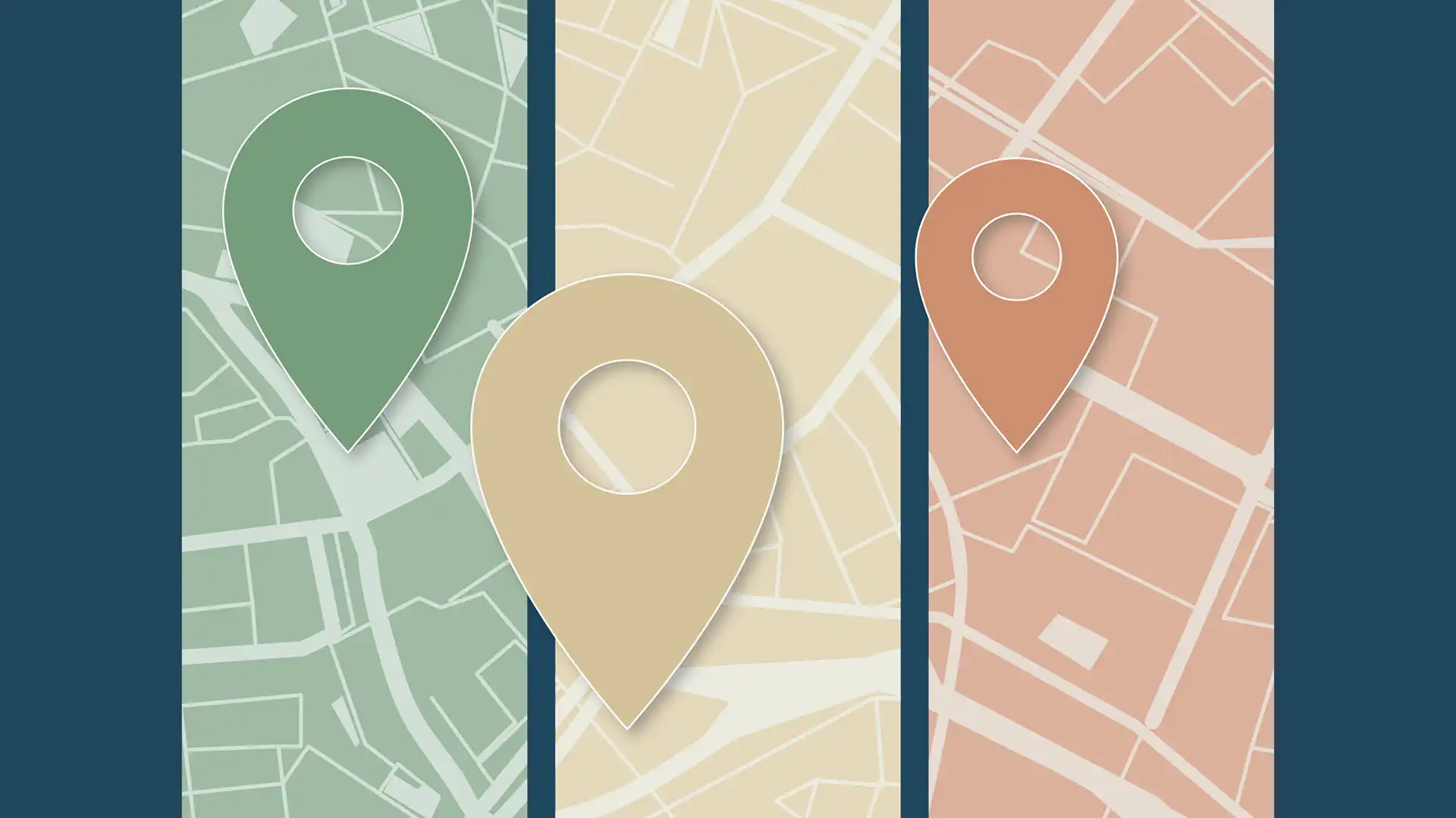 Businesses on a fictional map representing small business