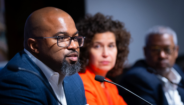 close up photo of Harold Pettigrew speaking at SSBCI