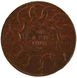 Fugio cent of 1787--first coin authorized by Congress