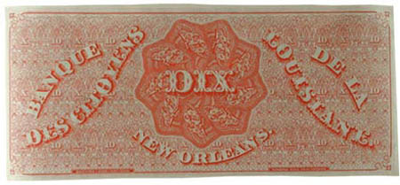 $10 dixie note, back