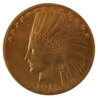 $10 Indian head, 1913