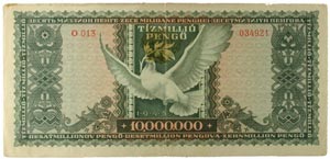 10 million pengo, Hungary, 1945