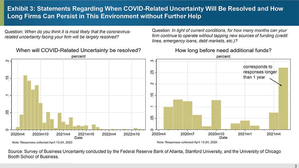 Exhibit 3: Statements Regarding When COVID-Related Uncertainty Will Be Resolved and How Long Firms Can Persist in This Environment without Further Help