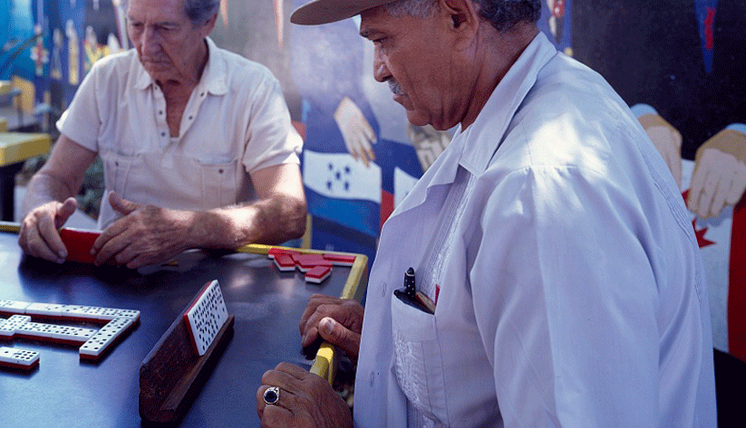 Dominoes has long been a popular Cuban pastime. Photo courtesy of the Library of Congress photographic archives