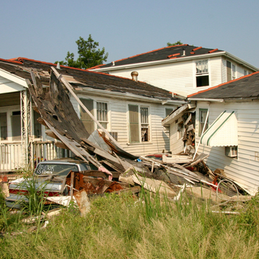 houses damaged by hurricane
